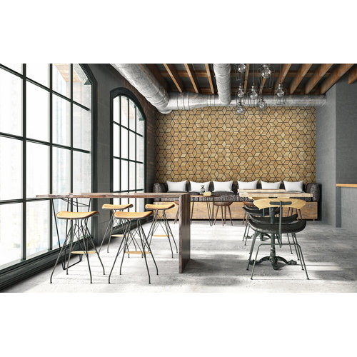 Stacked Wood Walls Cubed 17.14" x 45.15" Solid Wood Wall Paneling in